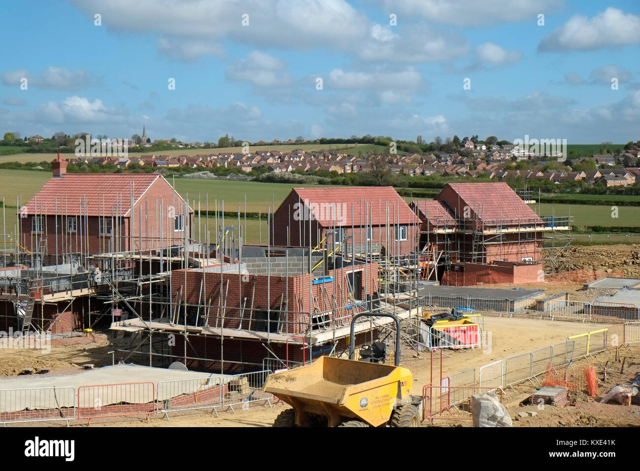 La construction de nouveaux logements estate, Grantham, Lincolnshire, Angleterre, RU Banque D'Images