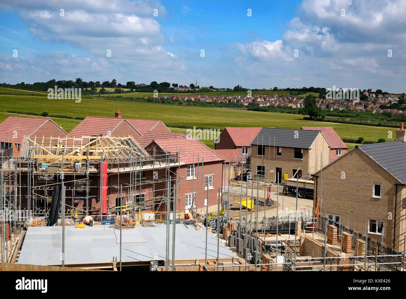 La construction de nouveaux logements Estate, Lincolnshire, Angleterre, Royaume-Uni Banque D'Images