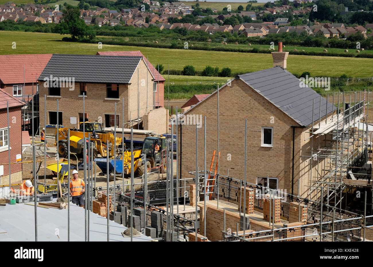 La construction de nouveaux logements Estate, Lincolnshire, Angleterre, Royaume-Uni. Banque D'Images