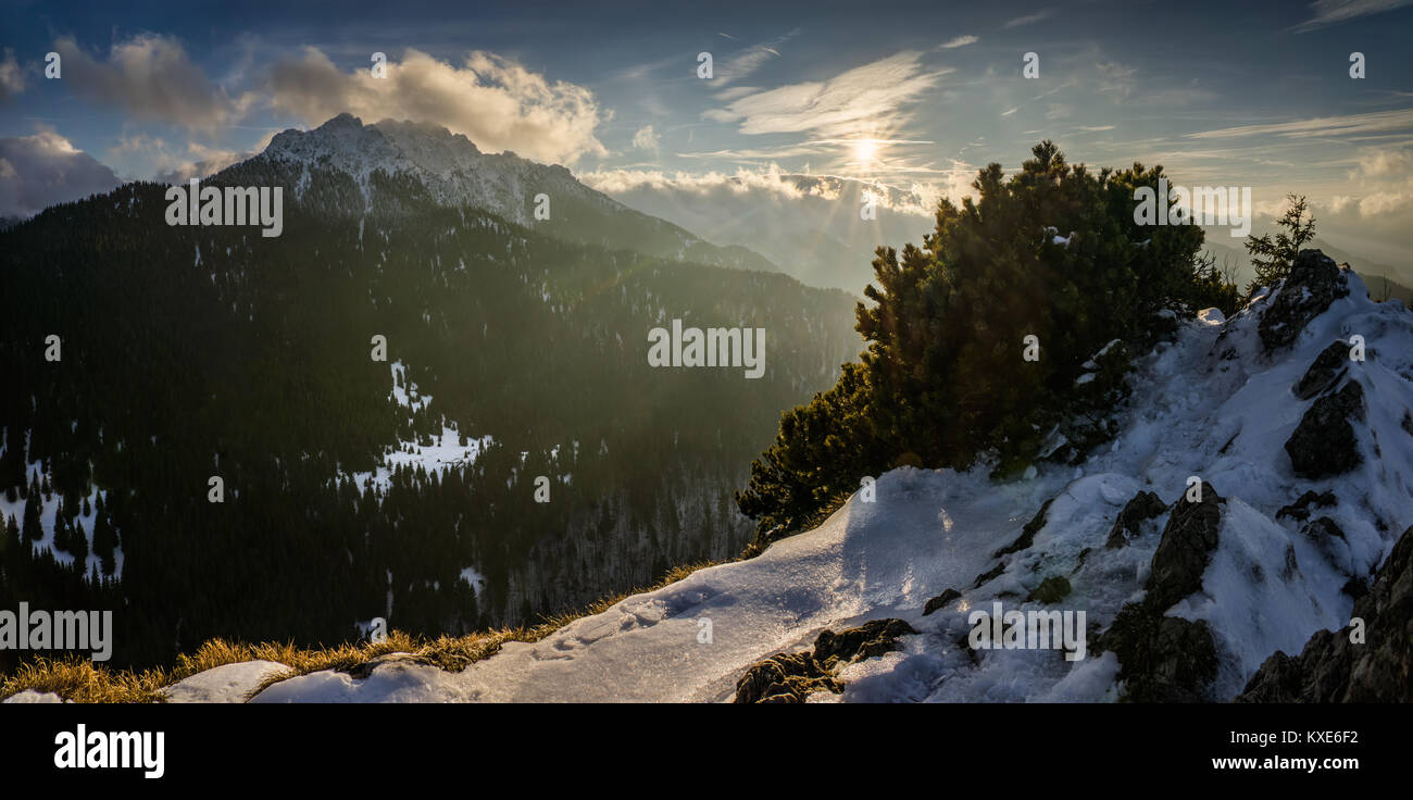 Velky Rozsutec Mala Fatra en montagne en hiver, la Slovaquie Banque D'Images