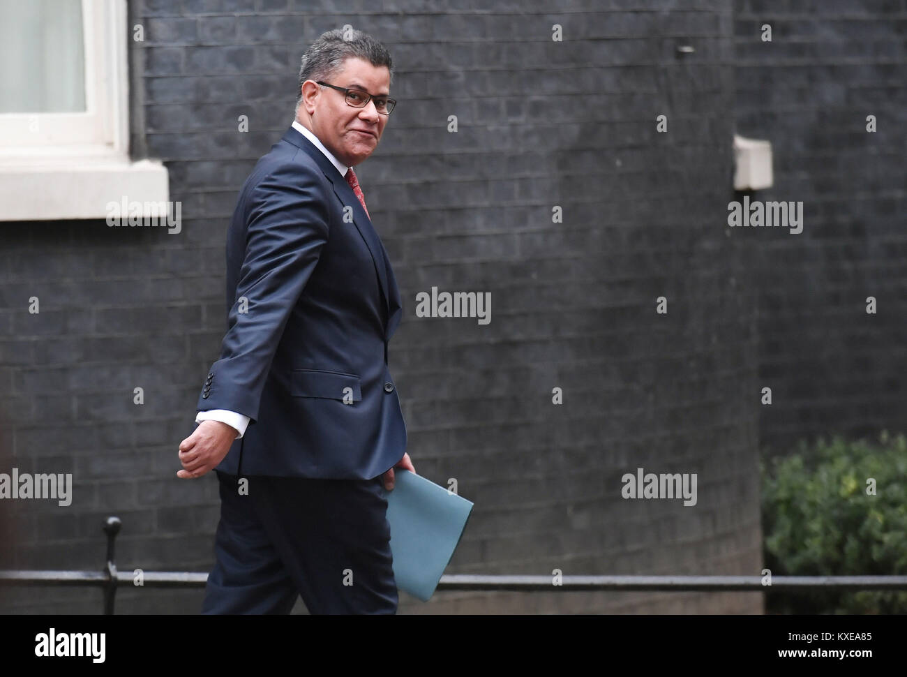 Alok Sharma, qui a été ministre de l'emploi, No 10 dit, à Downing Street, Londres. Banque D'Images