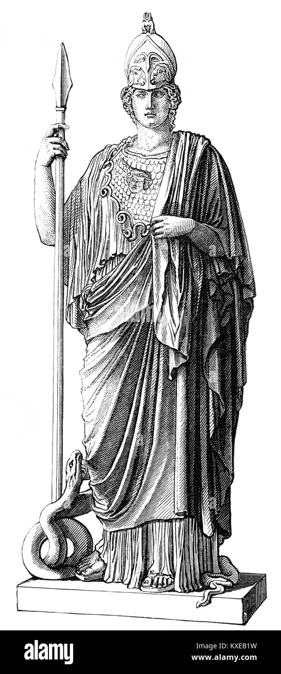 Statue de la déesse Pallas Athéna, Giustiniani, religion grecque antique Banque D'Images