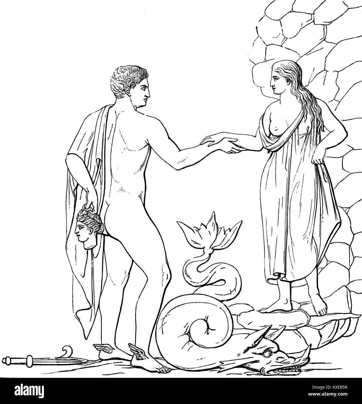 Sauver Persée Andromède, la mythologie grecque Banque D'Images