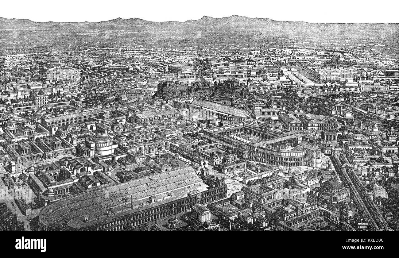 Paysage urbain de Rome, 1e siècle Banque D'Images