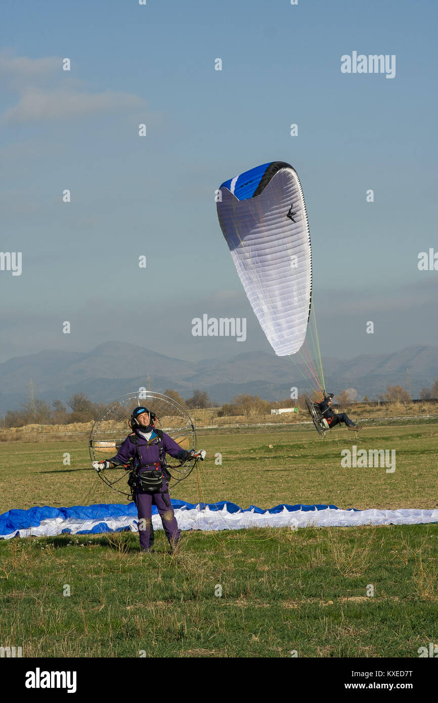 Parachute en Catalogne Banque D'Images