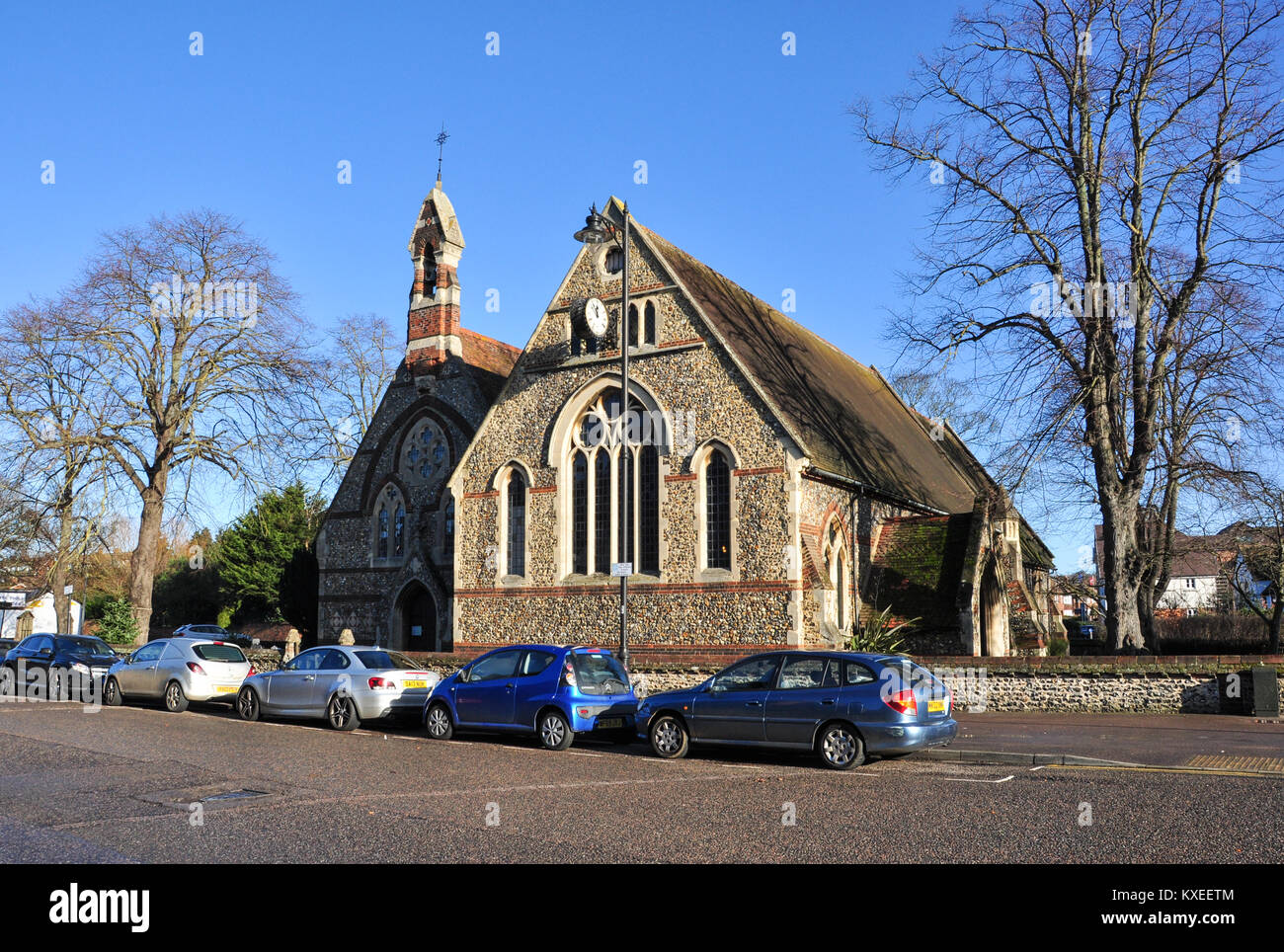 L'église Holy Trinity, High Street, Stevenage, Hertfordshire, England, UK Banque D'Images