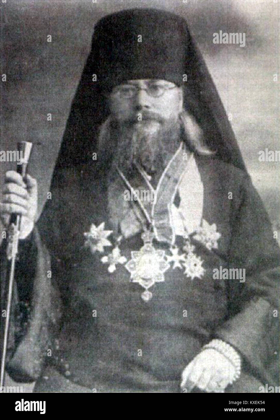 Portrait d’Aleksy Hromadśkyj, figure religieuse associée à l’Église orthodoxe en Europe de l’est, connu pour son rôle clérical et sa présence historique. Banque D'Images