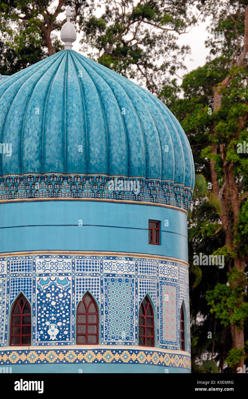 Modèle à l'échelle ou la réplique de Khwaja Abu Nasr Parsa Temple (1598) Balkh, en Afghanistan, au parc à thème de la civilisation islamique, Kuala Terengganu, Malaisie Banque D'Images