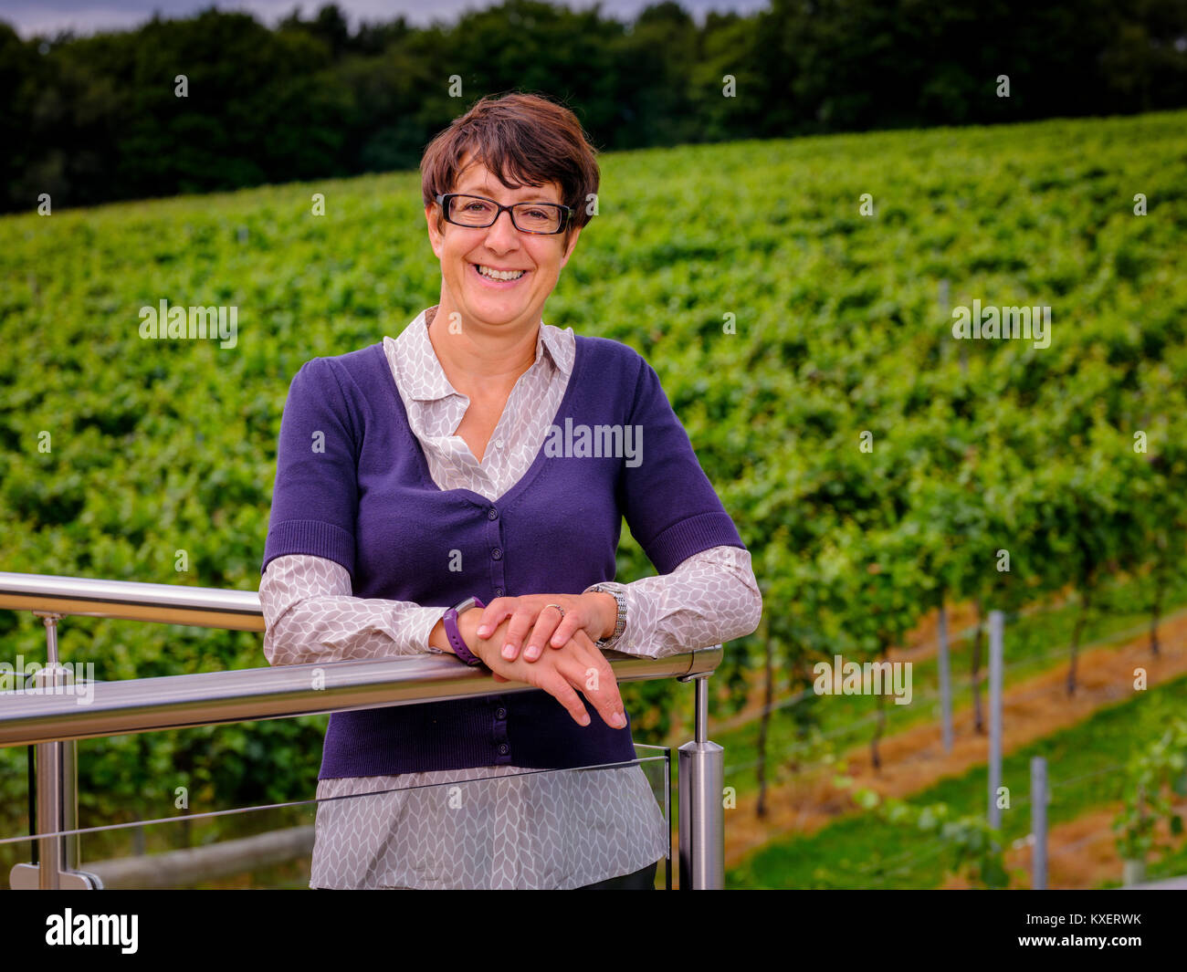 Sam tête Linter vinificateur et MD au domaine viticole Bolney près de Haywards Heath, West Sussex. Banque D'Images