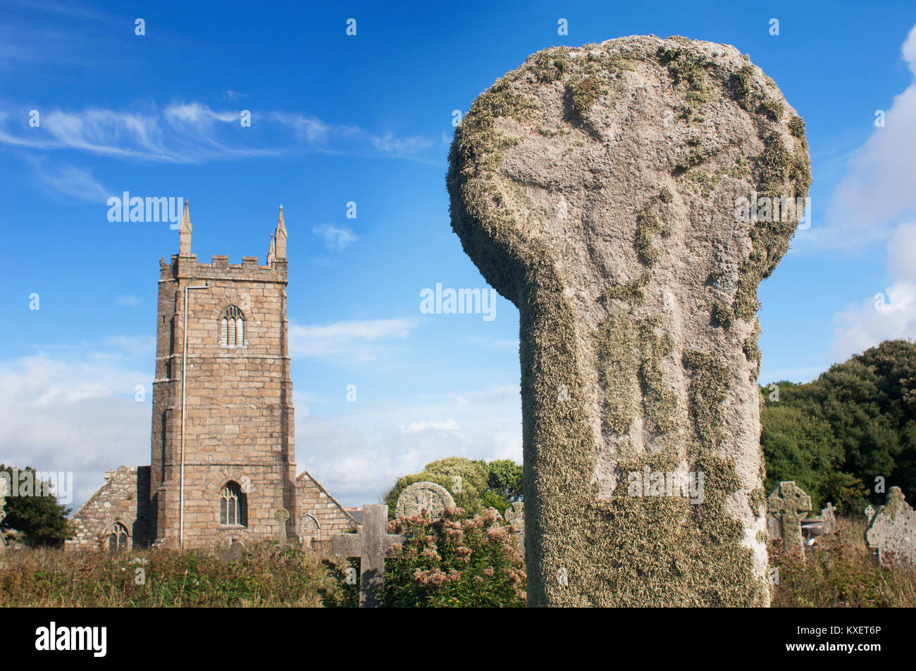 L'église paroissiale, Uny Lelant, Cornwall, UK - John Gollop Banque D'Images