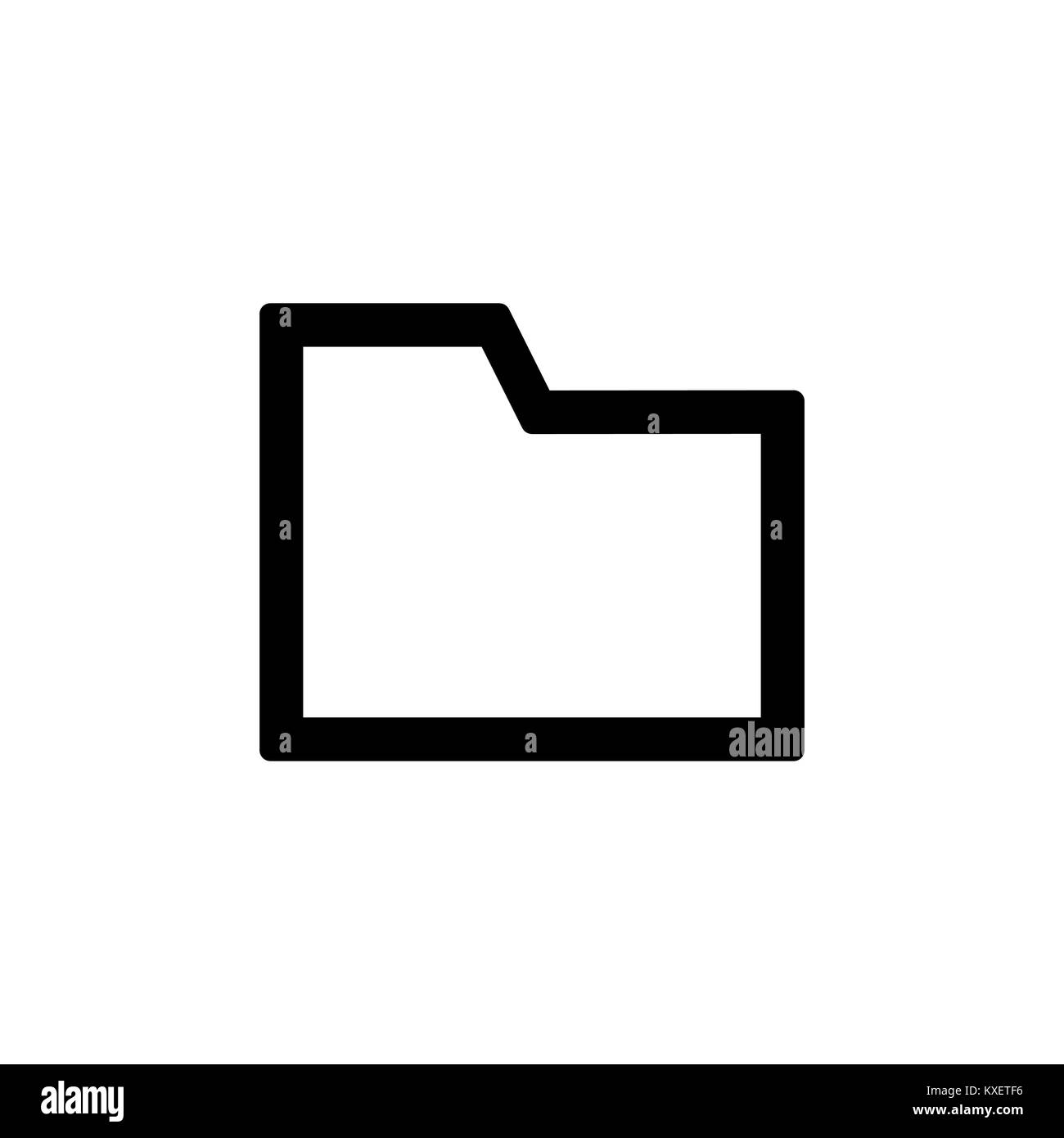 L'icône en forme de dossier pour la conception de l'interface utilisateur de style simple. Illustration de Vecteur