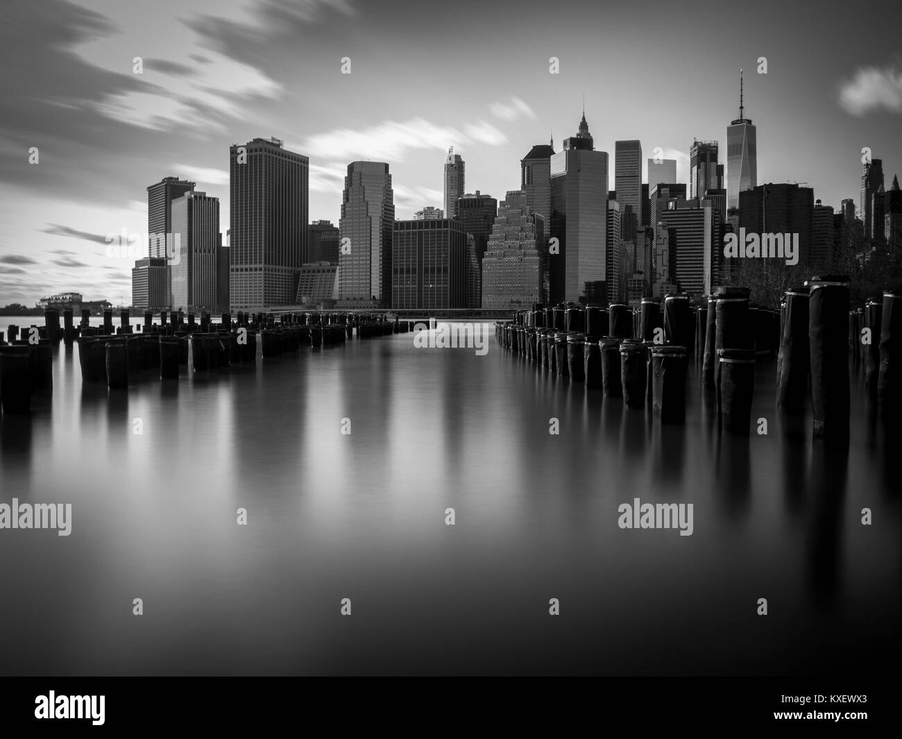 NEW YORK, MANHATTAN , exposition longue Banque D'Images