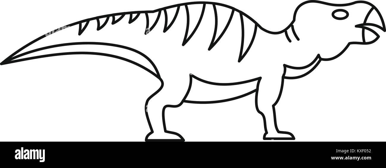 Icône style Hadrosaurid, contours Illustration de Vecteur