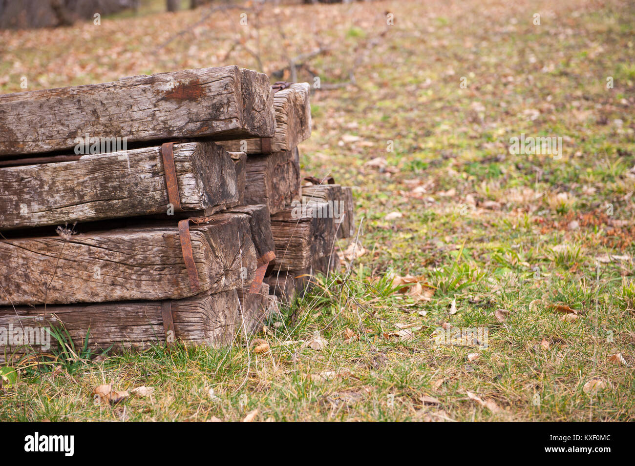 Traverses de chemin de fer en bois Banque de photographies et d’images
