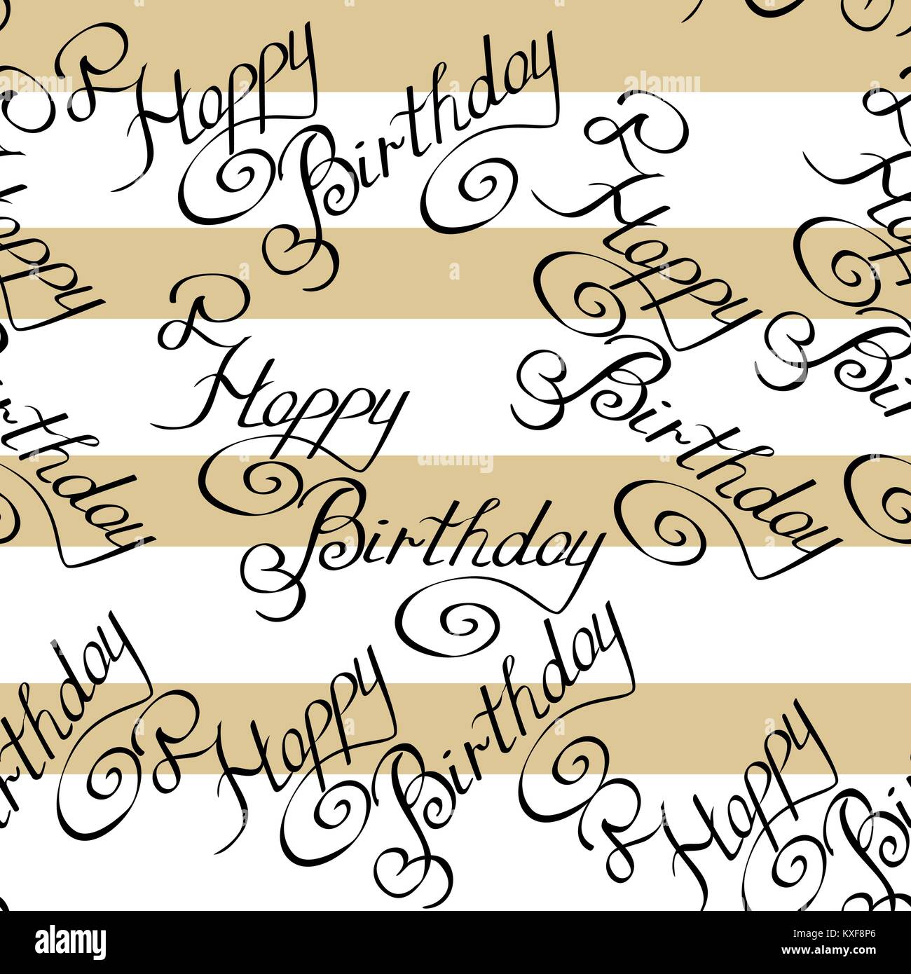 Modele Sans Couture Avec L Inscription Joyeux Anniversaire Et Des Lignes Image Vectorielle Stock Alamy