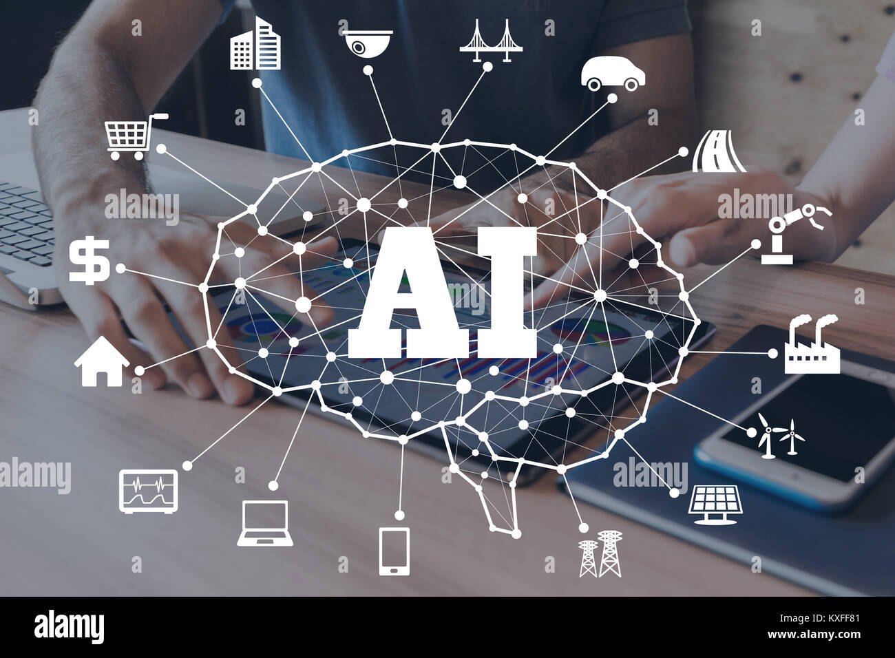 L'intelligence artificielle(IA) concept. Banque D'Images