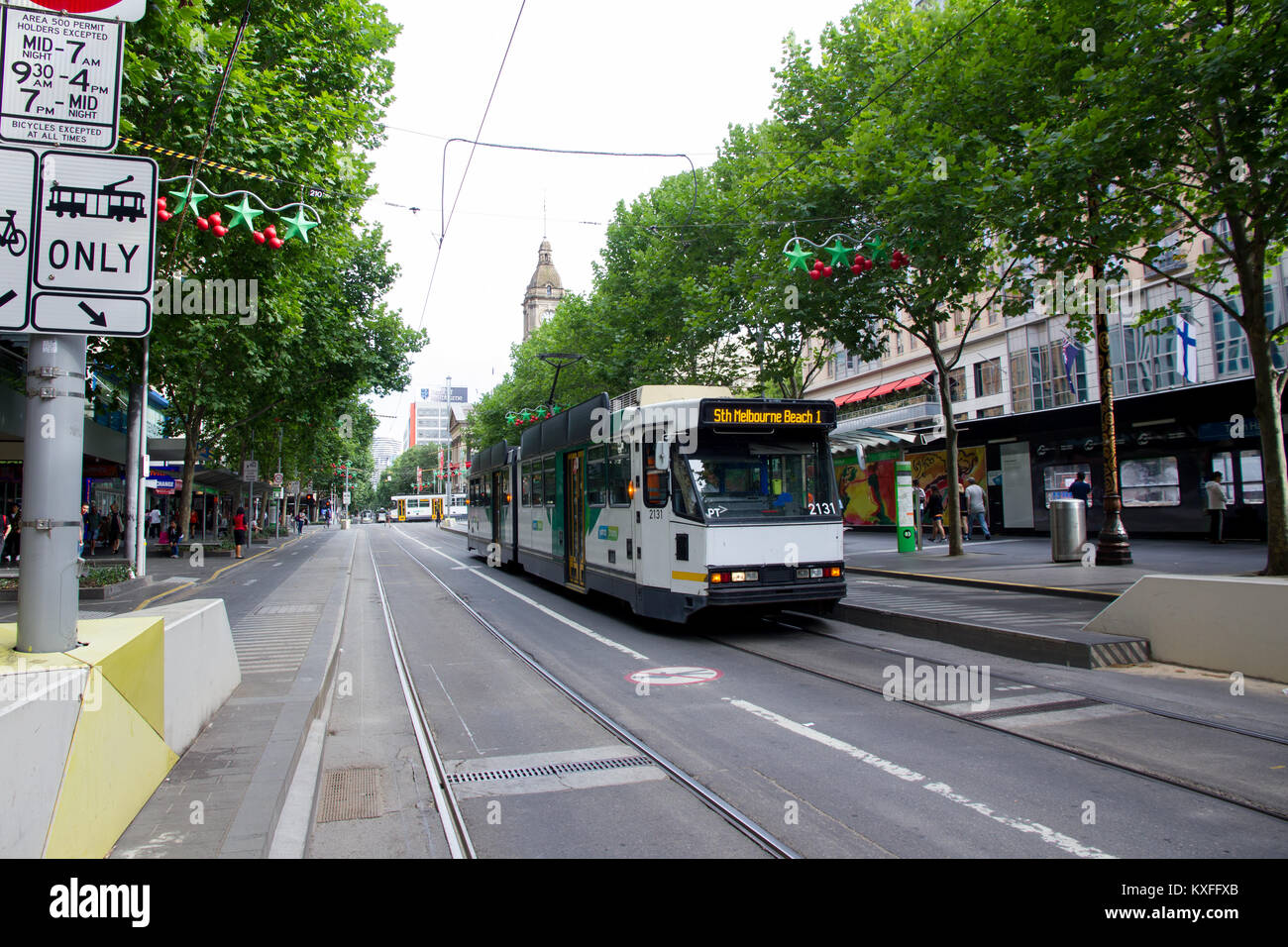 Tramway de Melbourne sur Swanston Street, Victoria, Australie Banque D'Images