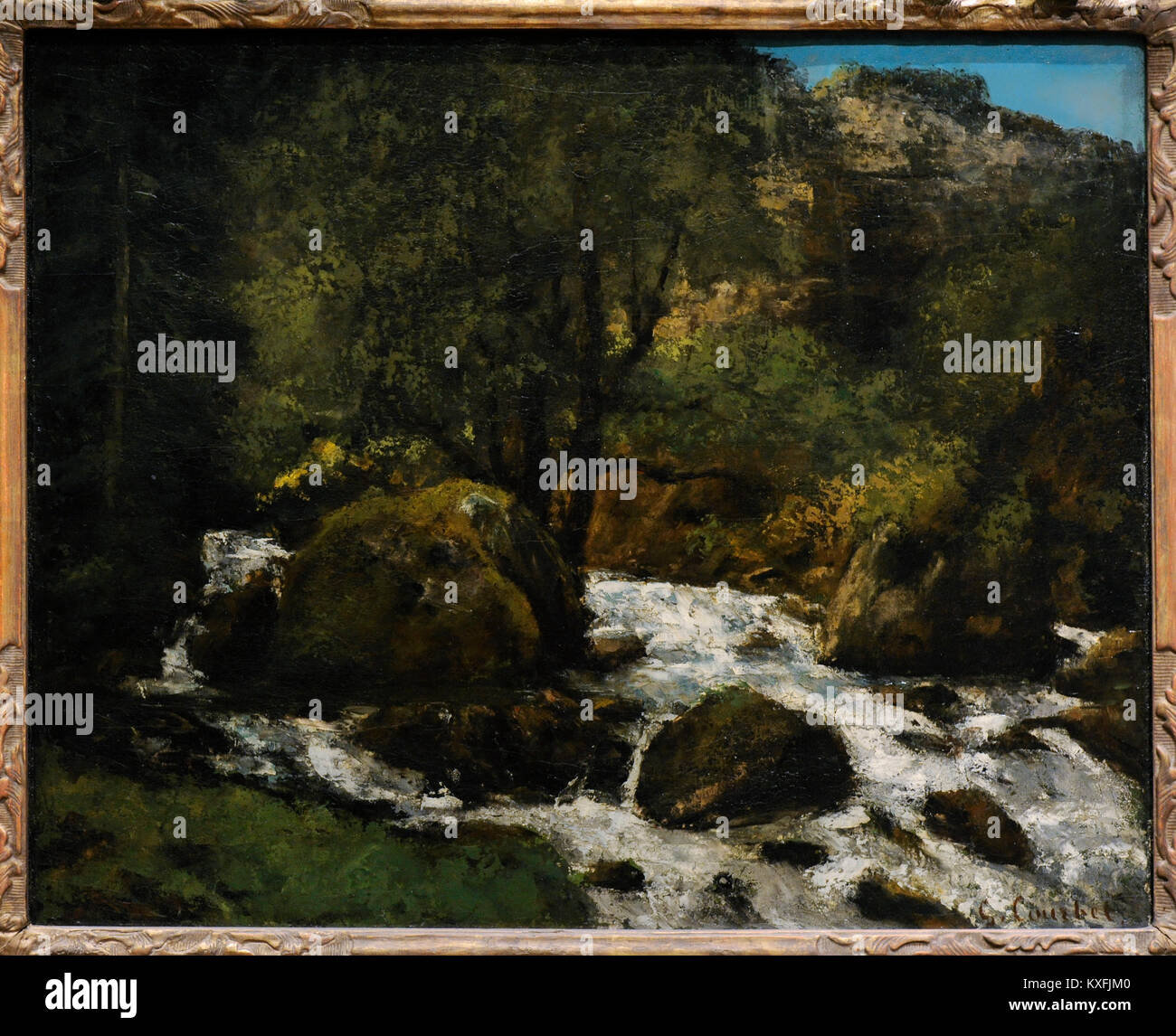 Gustave Courbet (1819-1877). Le peintre français. Un ruisseau dans la forêt, Jura, ca.1865. Galerie nationale. Oslo. La Norvège. Banque D'Images