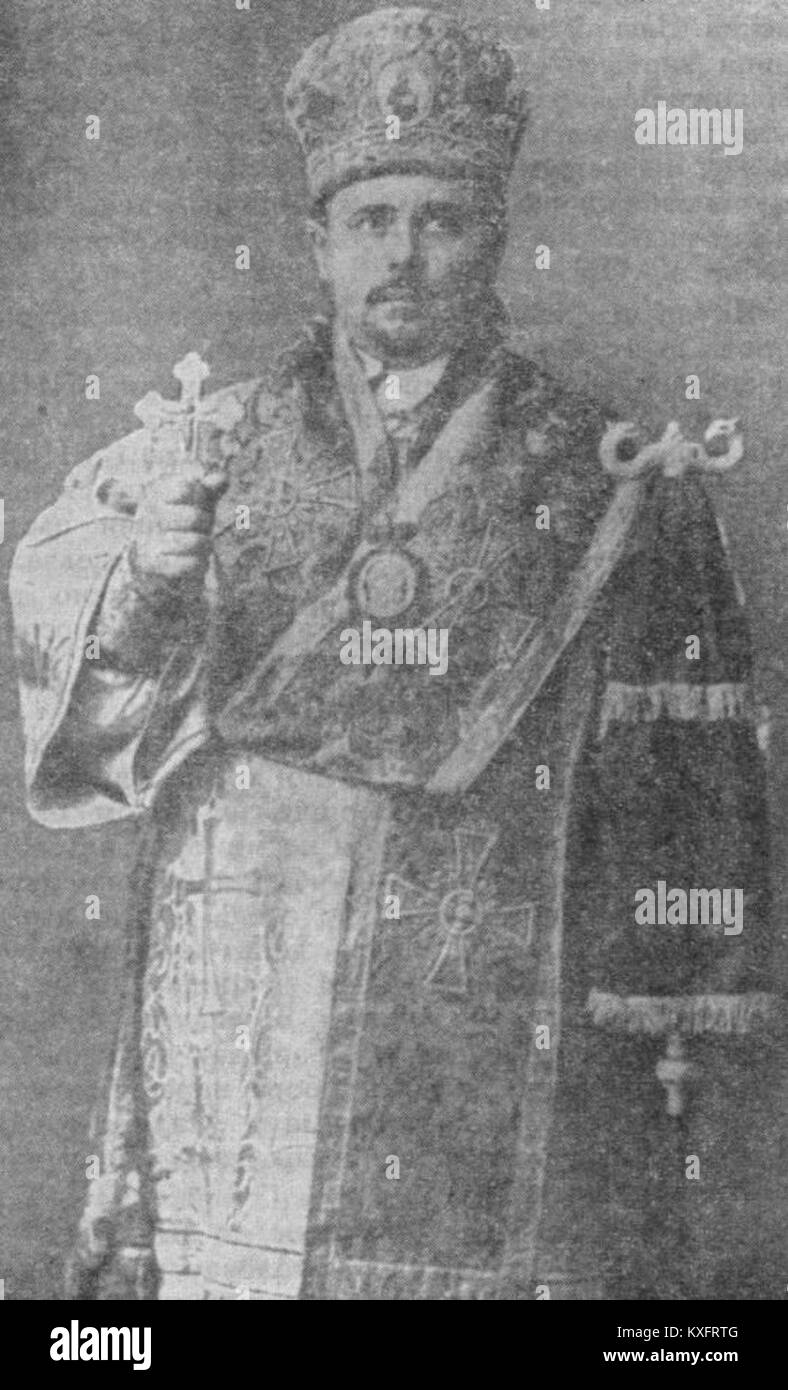 Ce titre semble faire référence à un individu, peut-être lié à l'Église orthodoxe autocéphale ukrainienne (УАПЦ), mais un contexte plus approfondi est nécessaire pour clarifier la situation. Banque D'Images