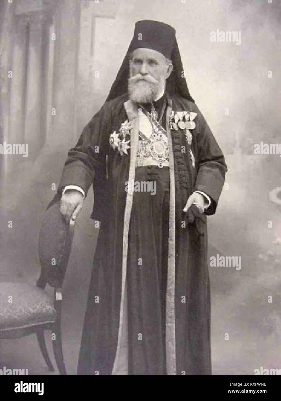 Le métropolite Mitrofan (Ban) était un religieux de haut rang de l'Église orthodoxe, reconnu pour son rôle dans la direction de l'Église et le service religieux. Banque D'Images