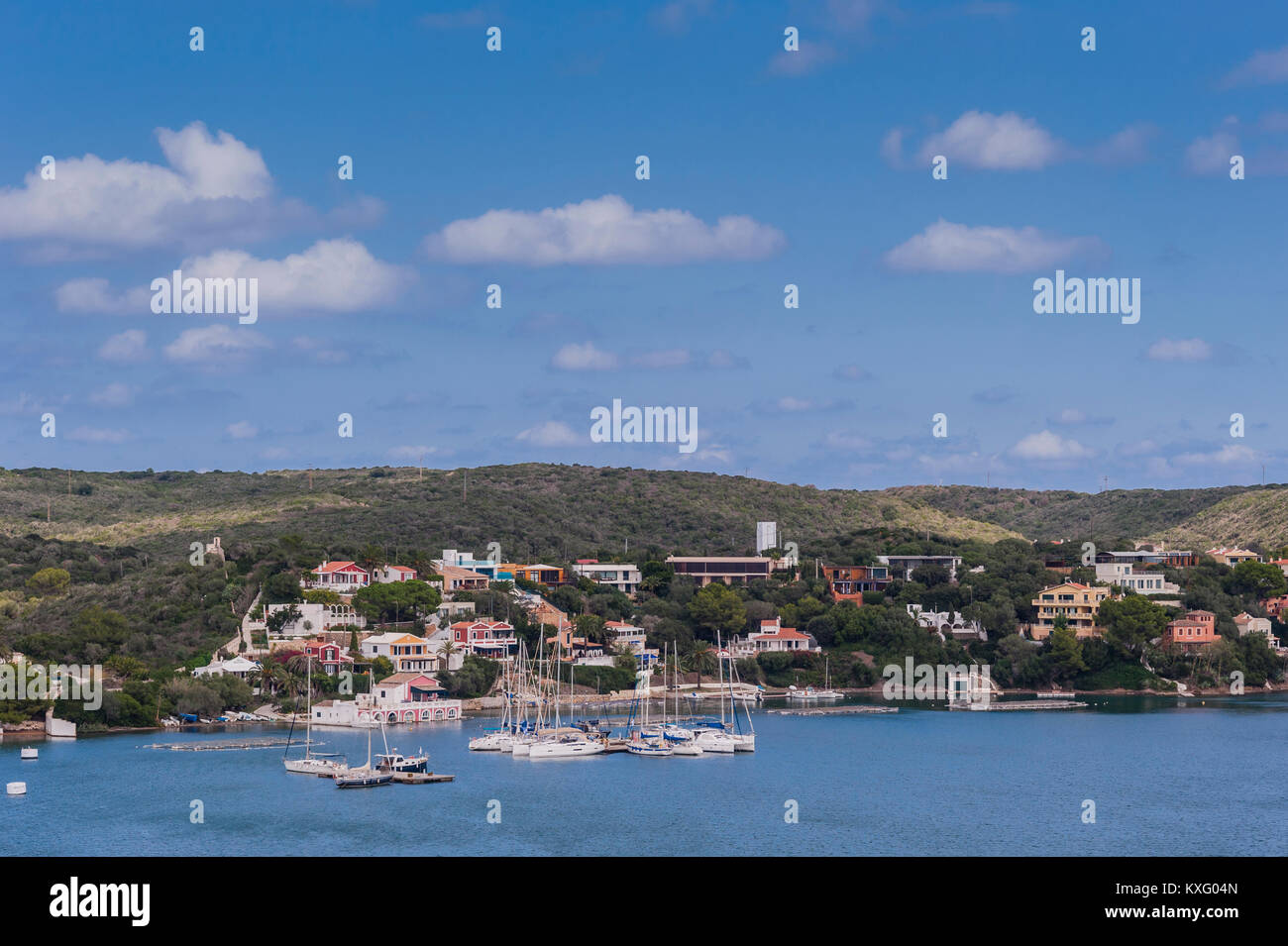 Voiliers au port de Mahon , Menorca , Baléares , Espagne Banque D'Images