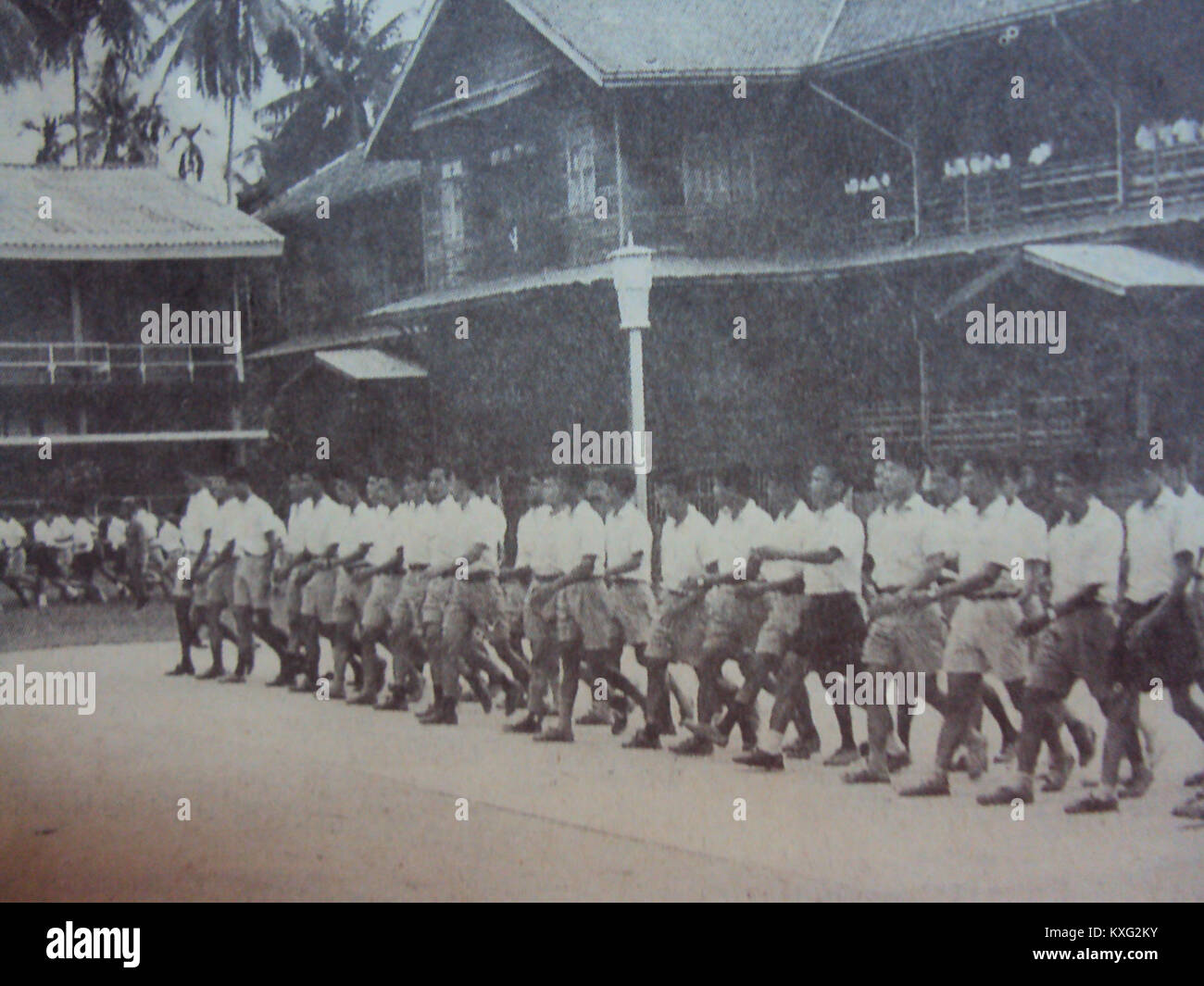 Un groupe de personnes debout dans la ligne démontre une formation organisée, généralement associée à la discipline ou à l'arrangement procédural dans un cadre public ou institutionnel. Banque D'Images