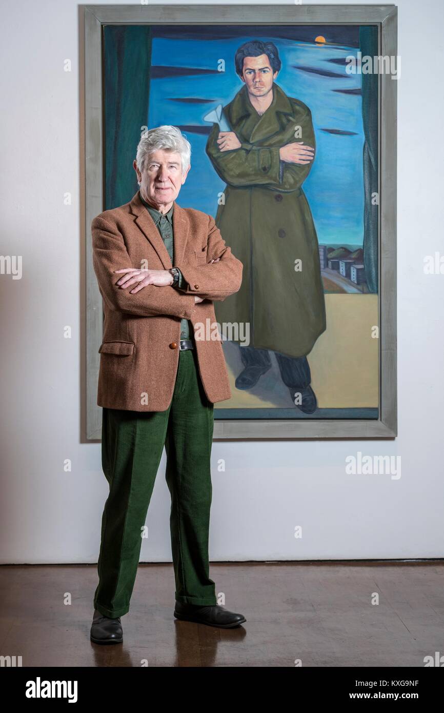 Edinburgh, Royaume-Uni. 9 janvier, 2018. Edinburgh's Open Eye Gallery présente une exposition de portraits par Alexander Moffat OBE LSF coïncide avec la publication de sa monographie, une vue de la Nation (Luath Press). Avec du texte par Bill Hare, le livre de graphiques Moffat éminente carrière comme portraitiste des grands de la culture écossaise moderne. L'exposition comprend des portraits de poètes engagés dans la Renaissance écossais Hugh MacDiarmid, ainsi que des artistes de renommée Scottish Alasdair Gray, Adrian Wiszniewski, Peter Howson et Ken Currie. Credit : Riche de Dyson/Alamy Live News Banque D'Images
