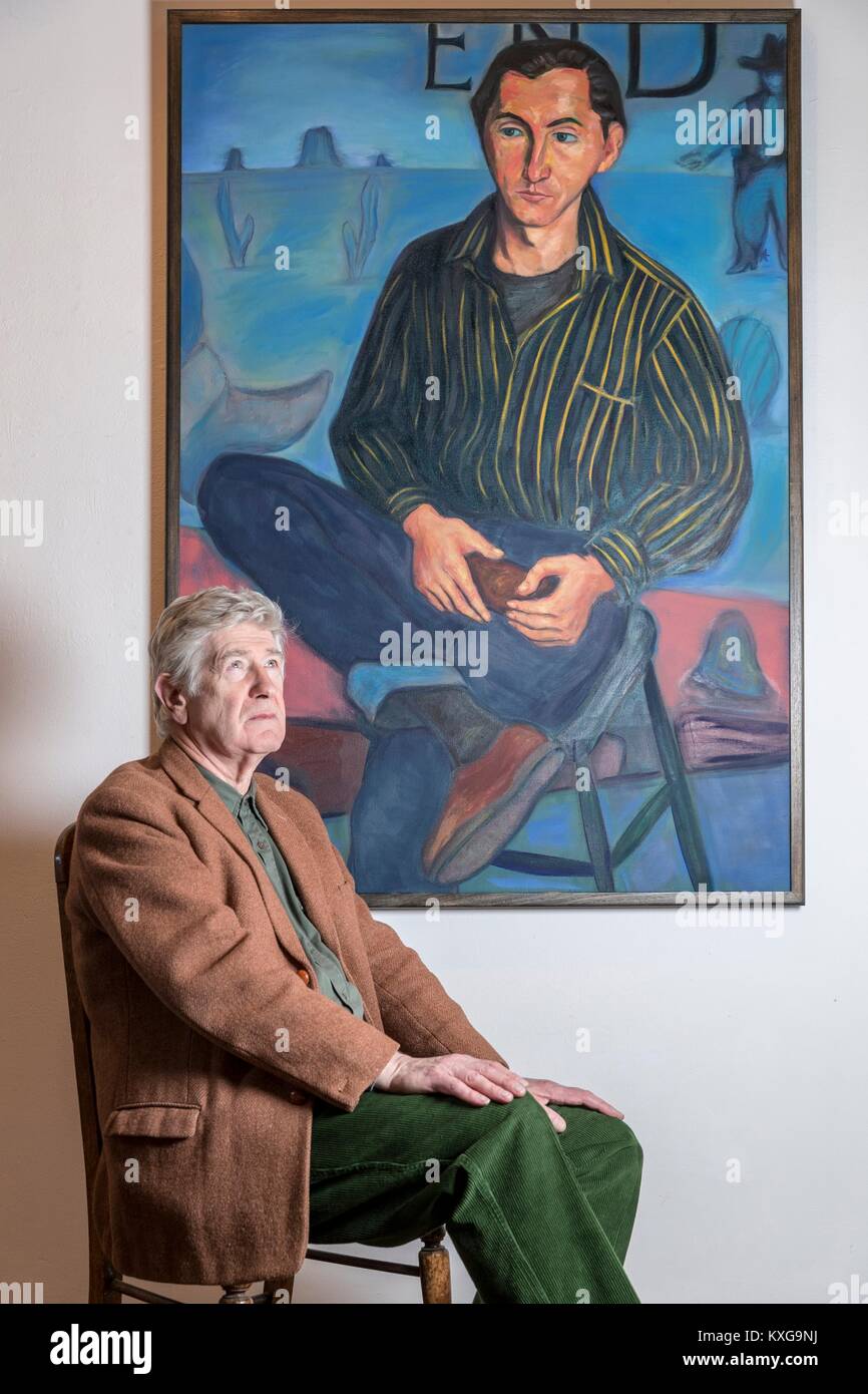 Edinburgh, Royaume-Uni. 9 janvier, 2018. Edinburgh's Open Eye Gallery présente une exposition de portraits par Alexander Moffat OBE LSF coïncide avec la publication de sa monographie, une vue de la Nation (Luath Press). Avec du texte par Bill Hare, le livre de graphiques Moffat éminente carrière comme portraitiste des grands de la culture écossaise moderne. L'exposition comprend des portraits de poètes engagés dans la Renaissance écossais Hugh MacDiarmid, ainsi que des artistes de renommée Scottish Alasdair Gray, Adrian Wiszniewski, Peter Howson et Ken Currie. Credit : Riche de Dyson/Alamy Live News Banque D'Images