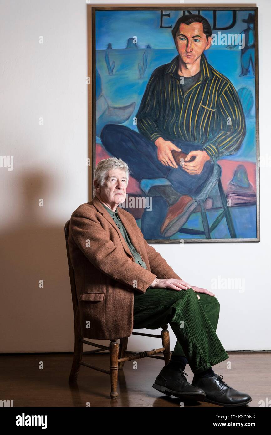 Edinburgh, Royaume-Uni. 9 janvier, 2018. Edinburgh's Open Eye Gallery présente une exposition de portraits par Alexander Moffat OBE LSF coïncide avec la publication de sa monographie, une vue de la Nation (Luath Press). Avec du texte par Bill Hare, le livre de graphiques Moffat éminente carrière comme portraitiste des grands de la culture écossaise moderne. L'exposition comprend des portraits de poètes engagés dans la Renaissance écossais Hugh MacDiarmid, ainsi que des artistes de renommée Scottish Alasdair Gray, Adrian Wiszniewski, Peter Howson et Ken Currie. Credit : Riche de Dyson/Alamy Live News Banque D'Images