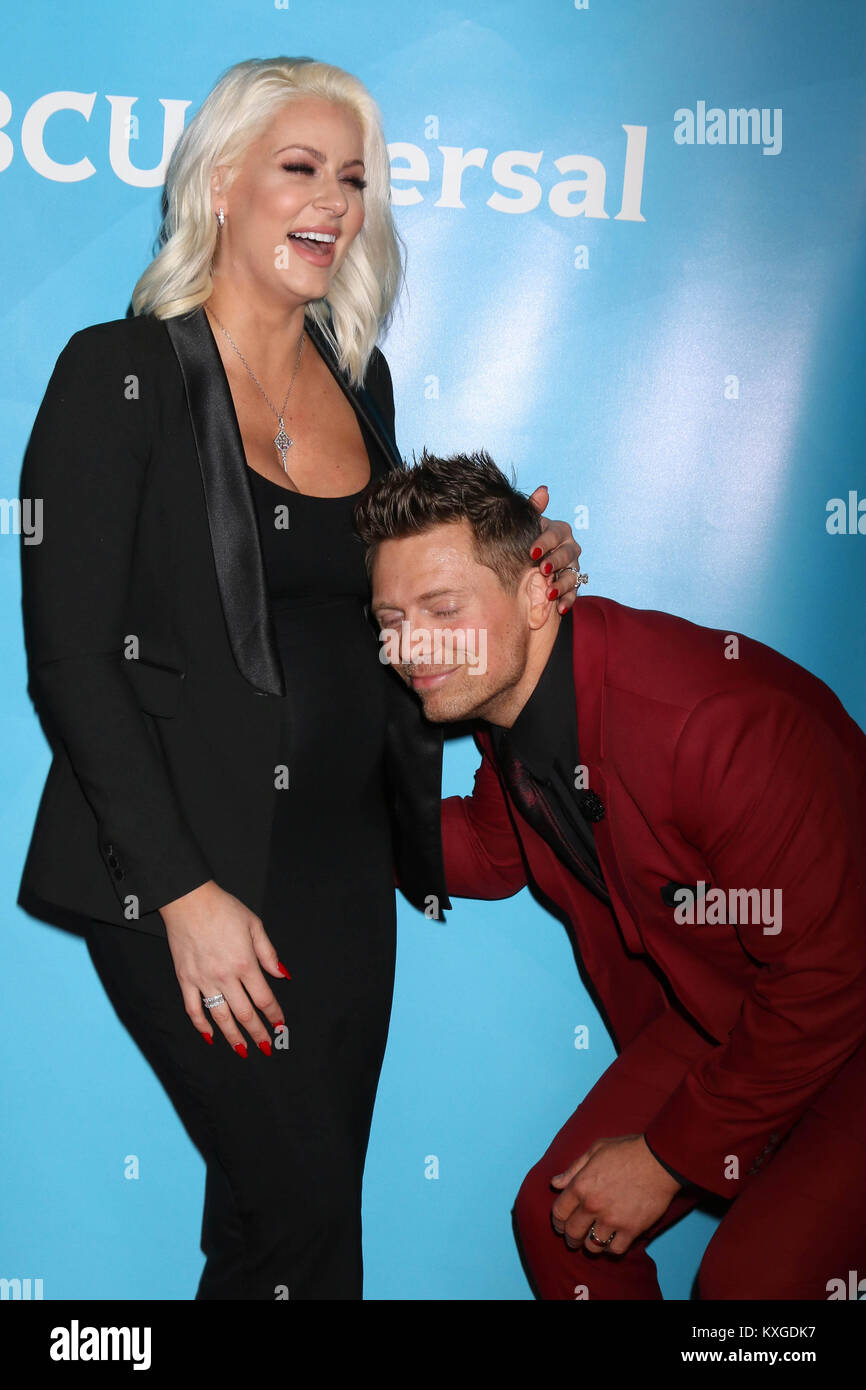 PASADENA, CA - 09 janvier : Maryse Ouellet, Michael Mizanin, l'IM à l'hiver 2018 NBCUniversal Press Tour du Langham Huntington, Pasadena le 9 janvier 2018 à Pasadena, en Californie. Crédit : David Edwards/MediaPunch Banque D'Images