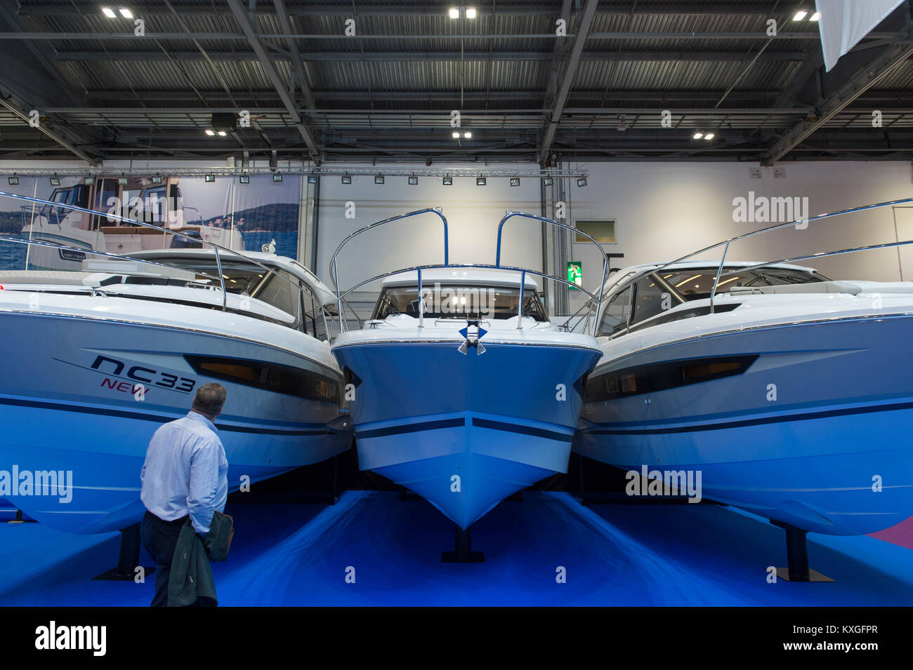 ExCel, Londres, Royaume-Uni. 10 janvier, 2018. Les cinq jours "London Boat Show s'ouvre avec toutes les choses milles marins, grands et petits. Credit : Malcolm Park/Alamy Live News. Banque D'Images