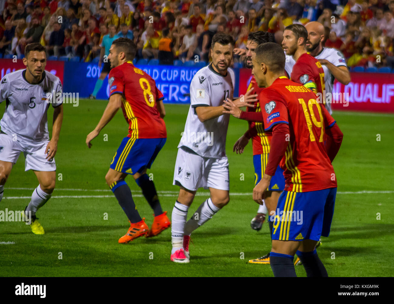 Encuentro de 00421 España contre l'Albanie, partido de clasificación para el Mundial de Rusia 2018, en el Estadio Rico Pérez de Alicante (España) Banque D'Images