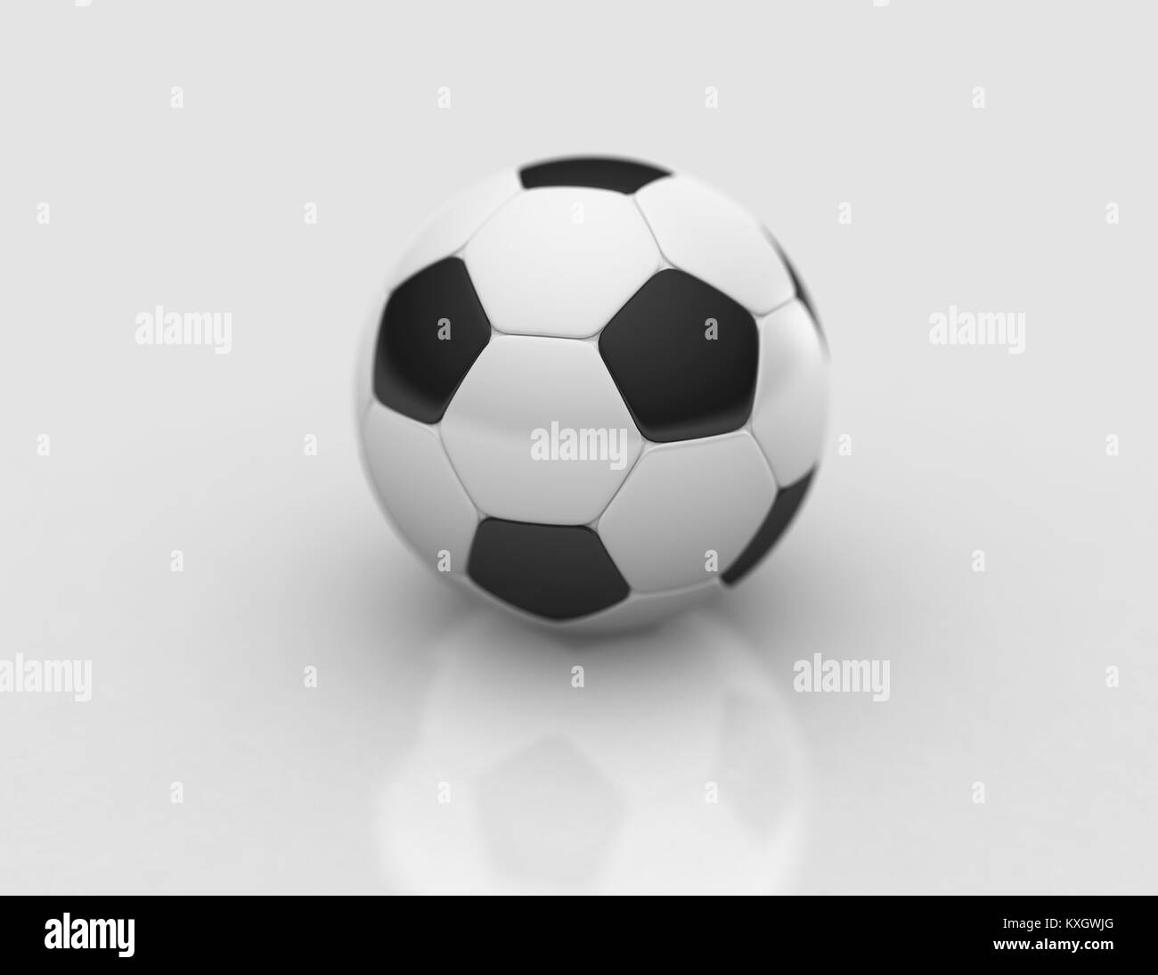 3D Render of Soccer Ball avec la profondeur de champ et de réflexion Banque D'Images