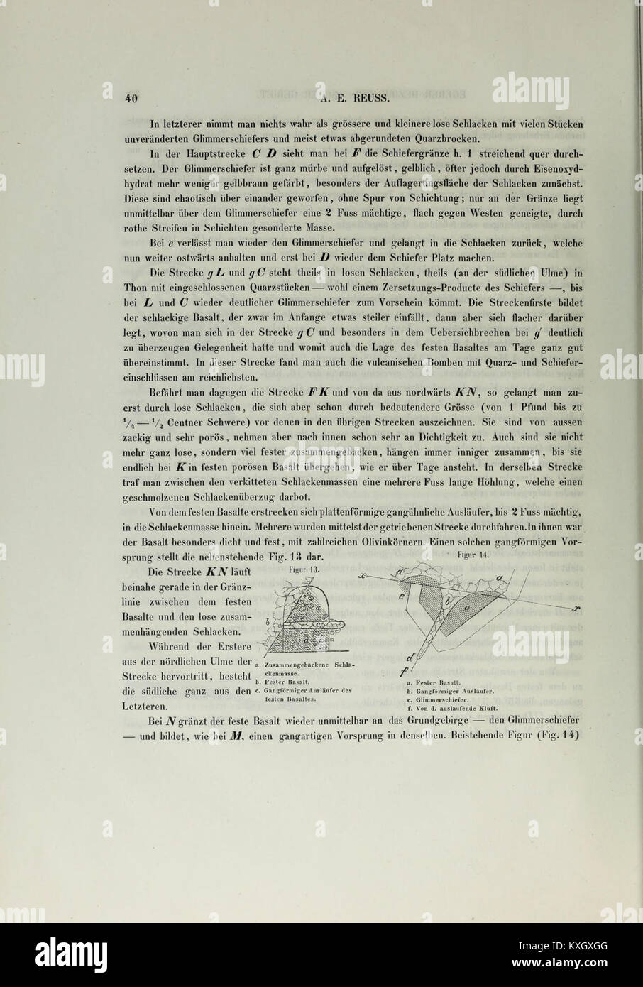 Un rapport scientifique de l'Institut géologique impérial et royal présentant les recherches géologiques du XIXe siècle, la cartographie et les découvertes minéralogiques en Europe centrale. Banque D'Images