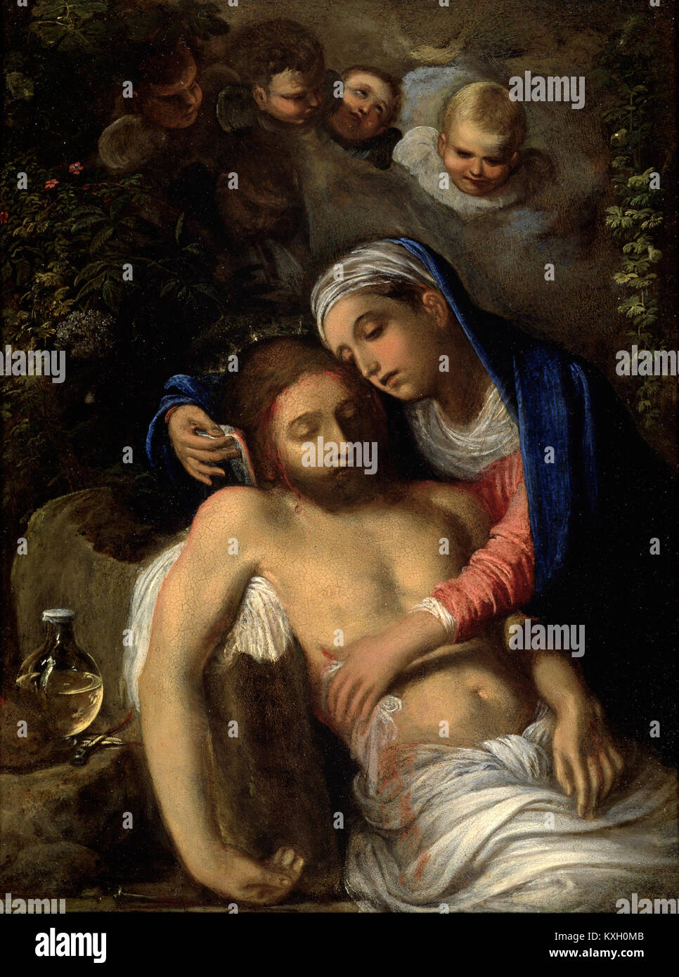 « Piet » d'Adam Elsheimer est une peinture mettant en valeur l'utilisation complexe de la lumière et des détails par Elsheimer, représentant des thèmes religieux ou mythologiques. Ce travail reflète la maîtrise de l'artiste dans la capture des effets atmosphériques. Banque D'Images