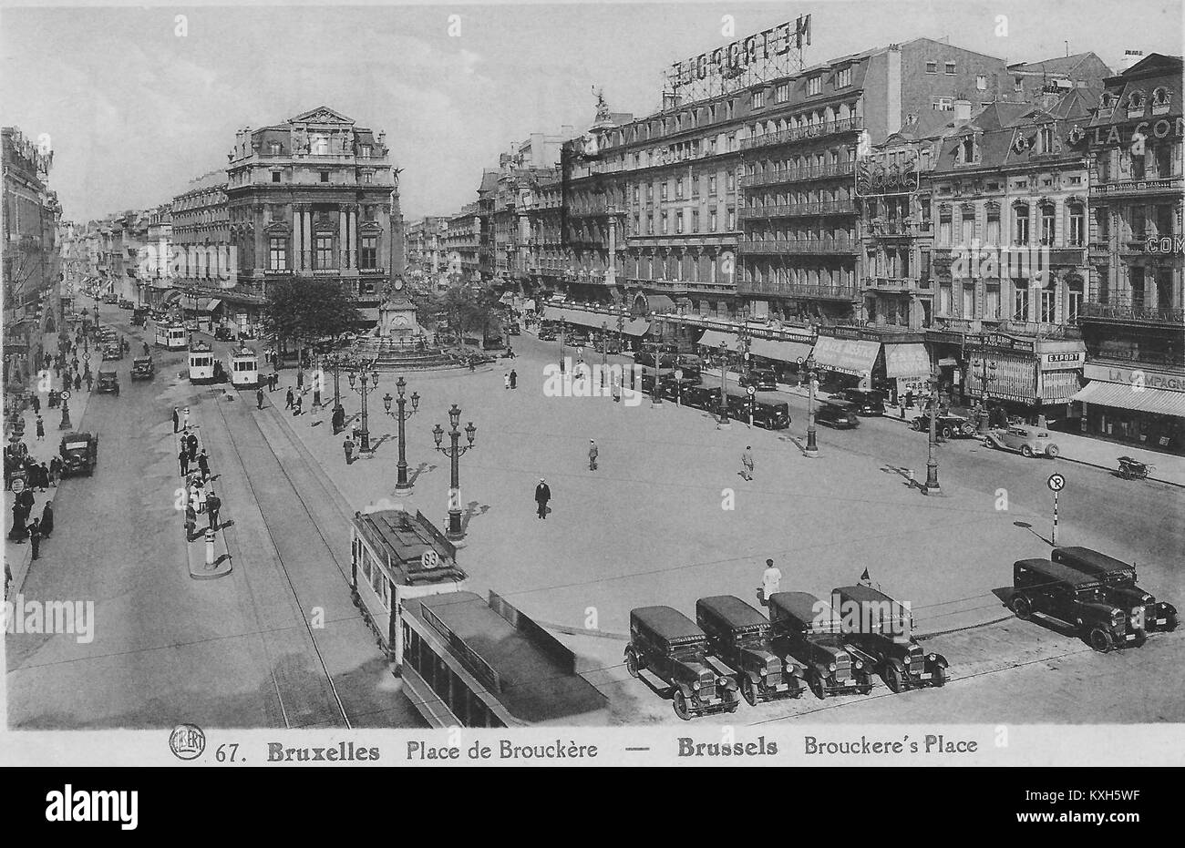 Carte postale Albert Bruxelles Place de Brouckère Banque D'Images