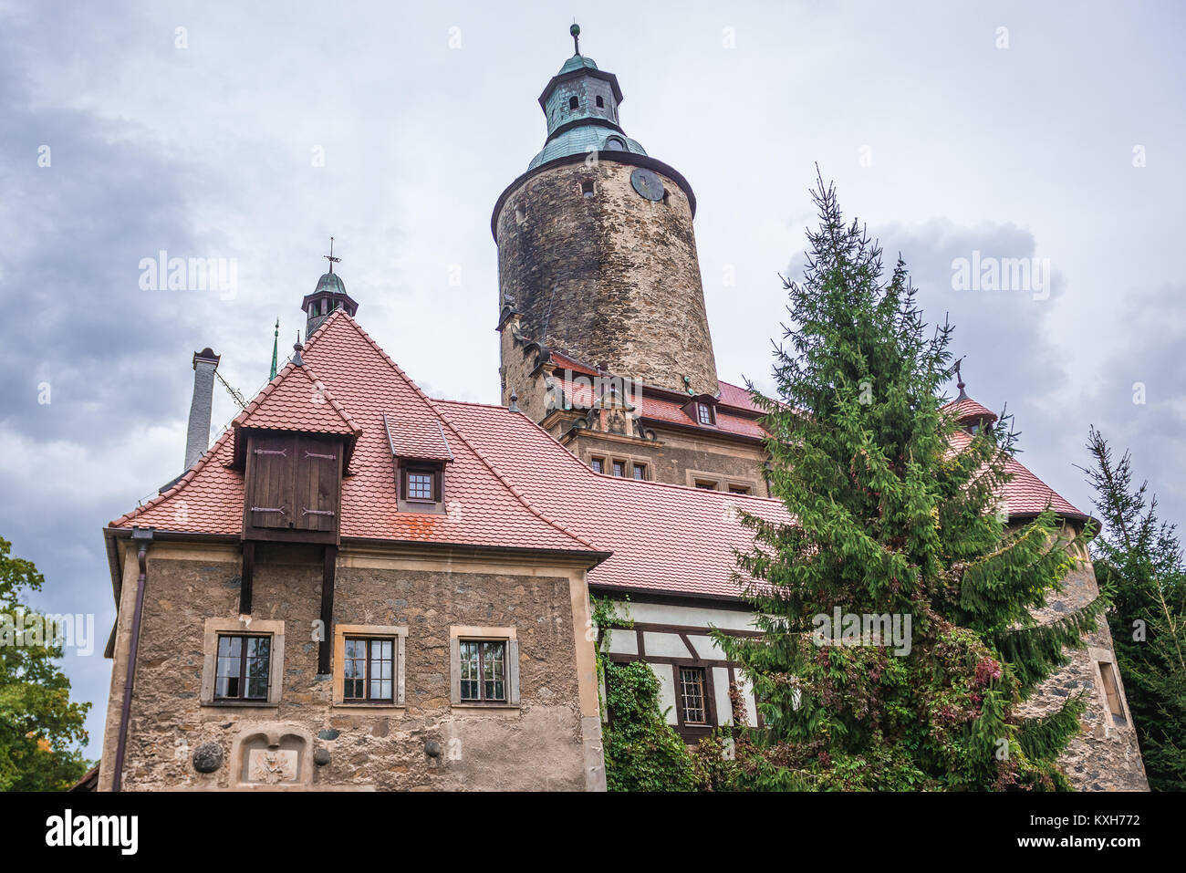 Château Czocha défensive à Sucha village de Luban, comté de Basse-silésie de Pologne Banque D'Images