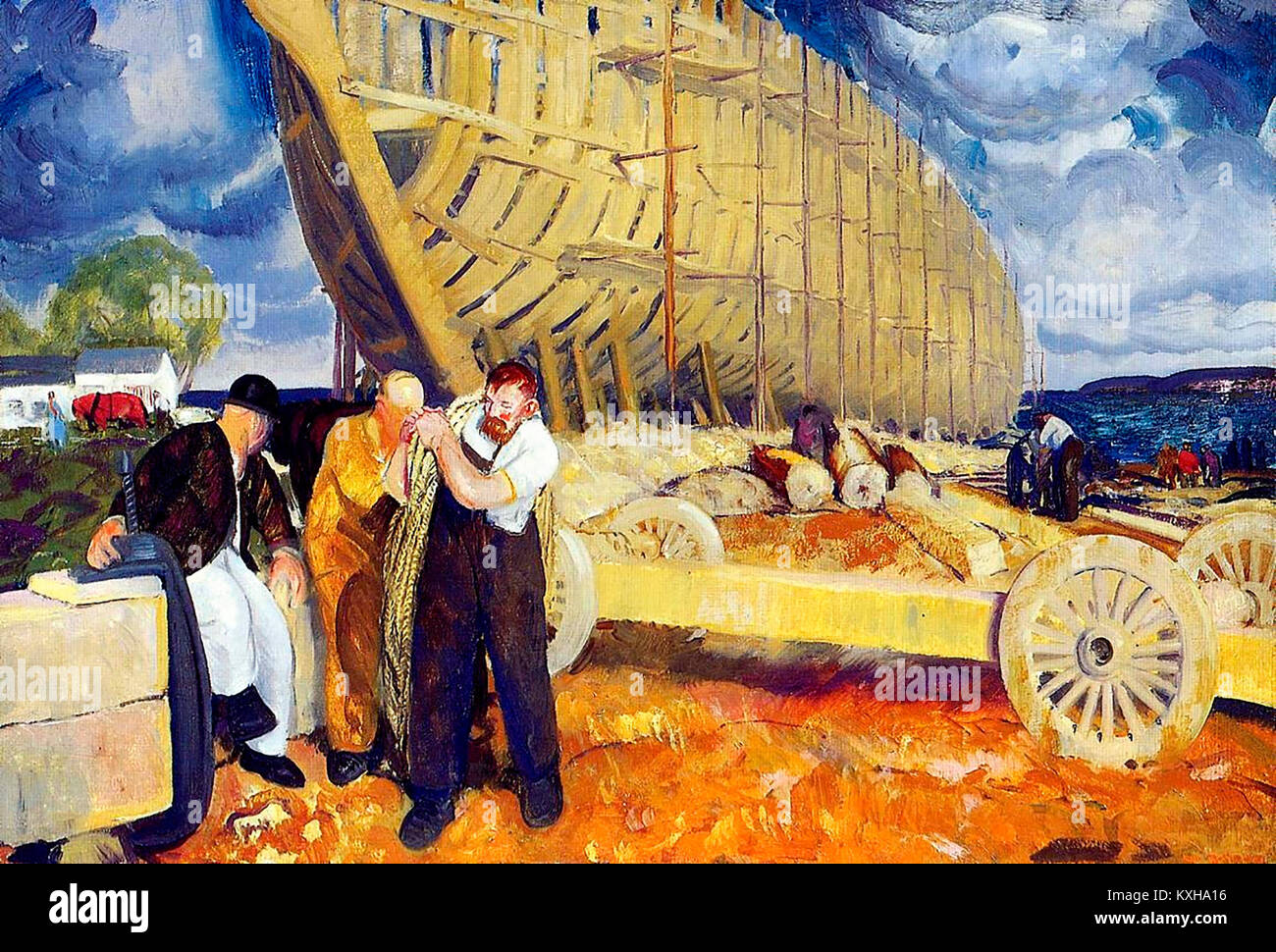 Les constructeurs de navires / La corde - George Bellows - 1916 Banque D'Images
