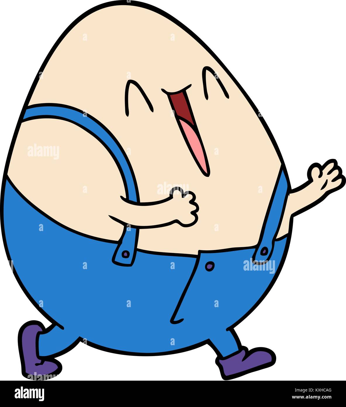 Caricature de Humpty Dumpty homme d'oeufs Illustration de Vecteur