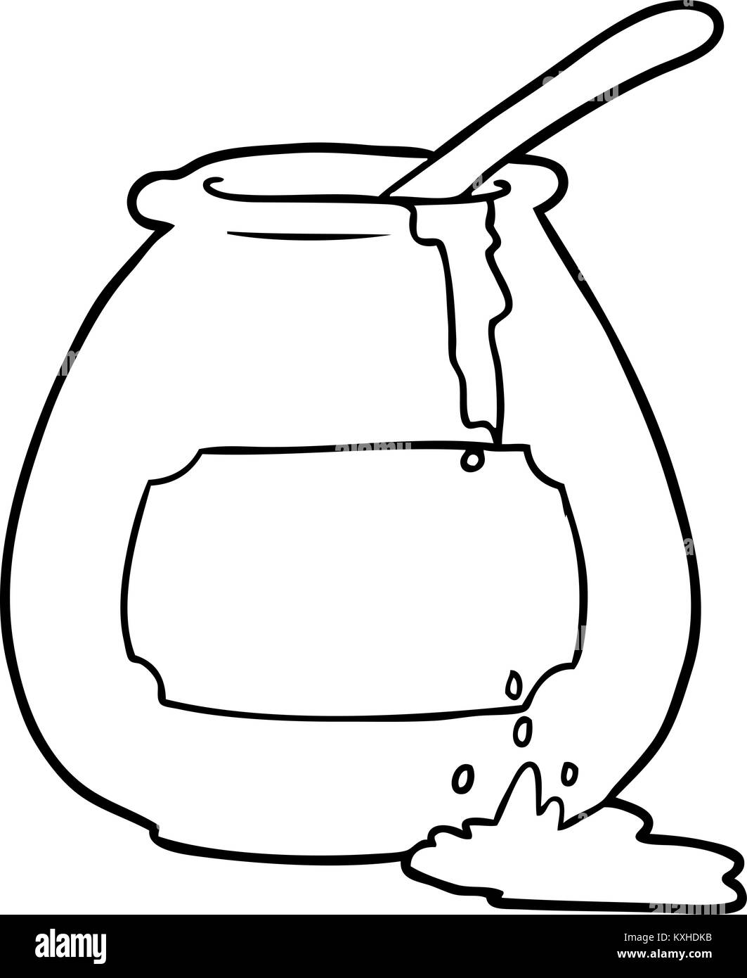 Le dessin des lignes d'un pot de miel Image Vectorielle Stock - Alamy