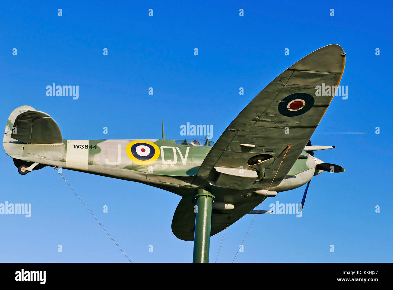 Le Lytham St Annes pleine échelle spitfire modèle exposé au lac Fairhaven,Lytham, Lancashire, Royaume-Uni Banque D'Images