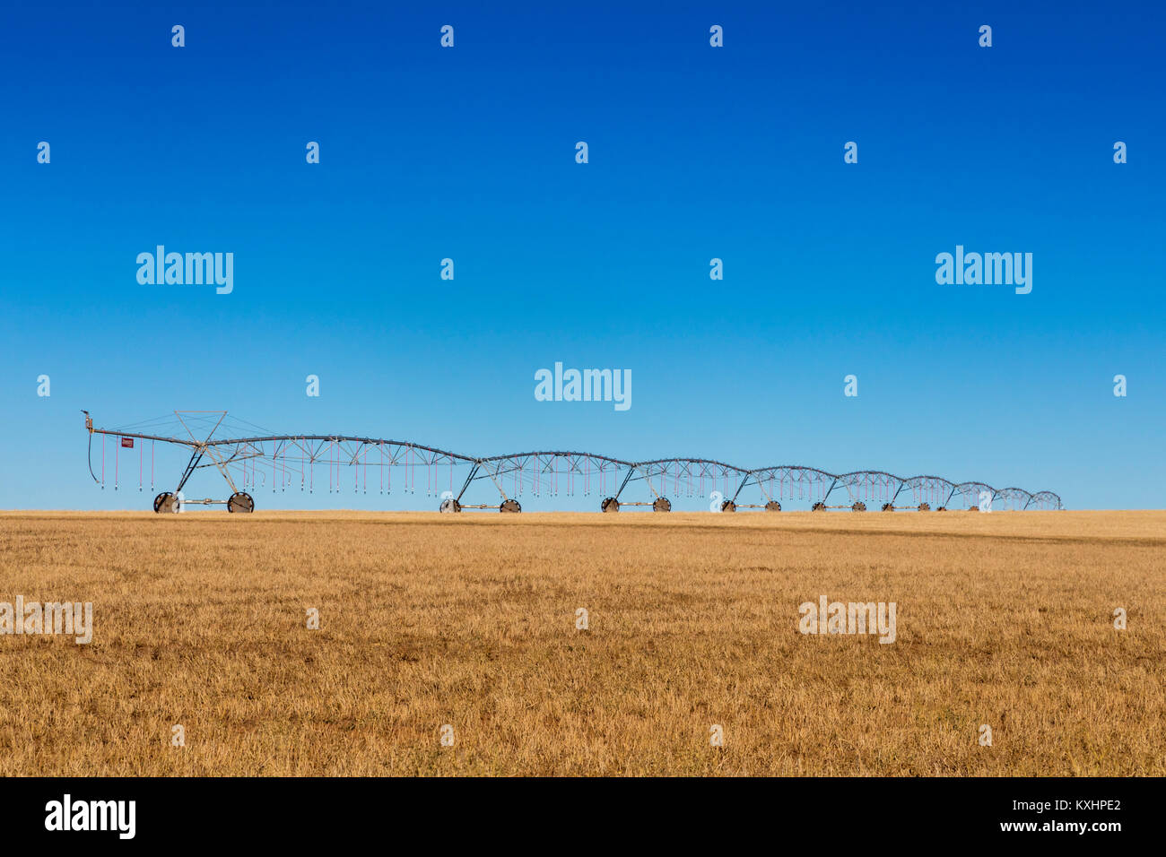 Cortez, Colorado - Matériel d'irrigation à pivot central sur une ferme dans la région de Four Corners le sud-ouest du Colorado. Banque D'Images