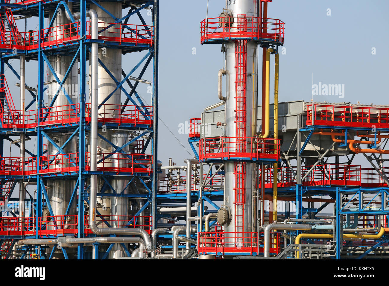 L'usine pétrochimique de raffinerie de pétrole détail Banque D'Images