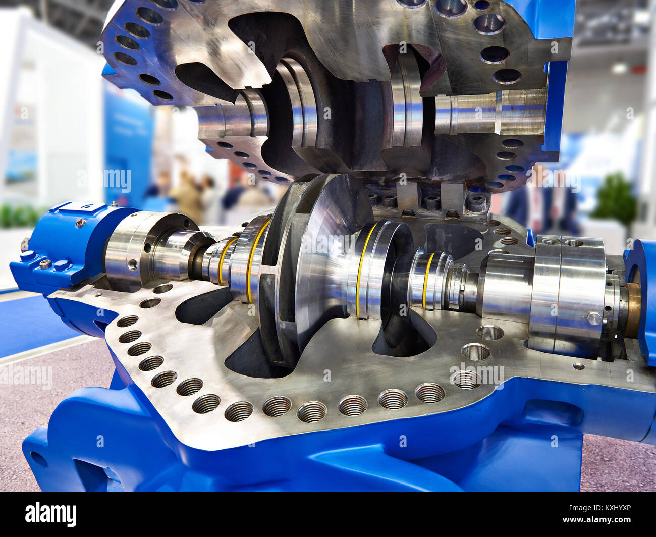 Principal de la pompe à huile pour la production à l'exposition dans une section Banque D'Images