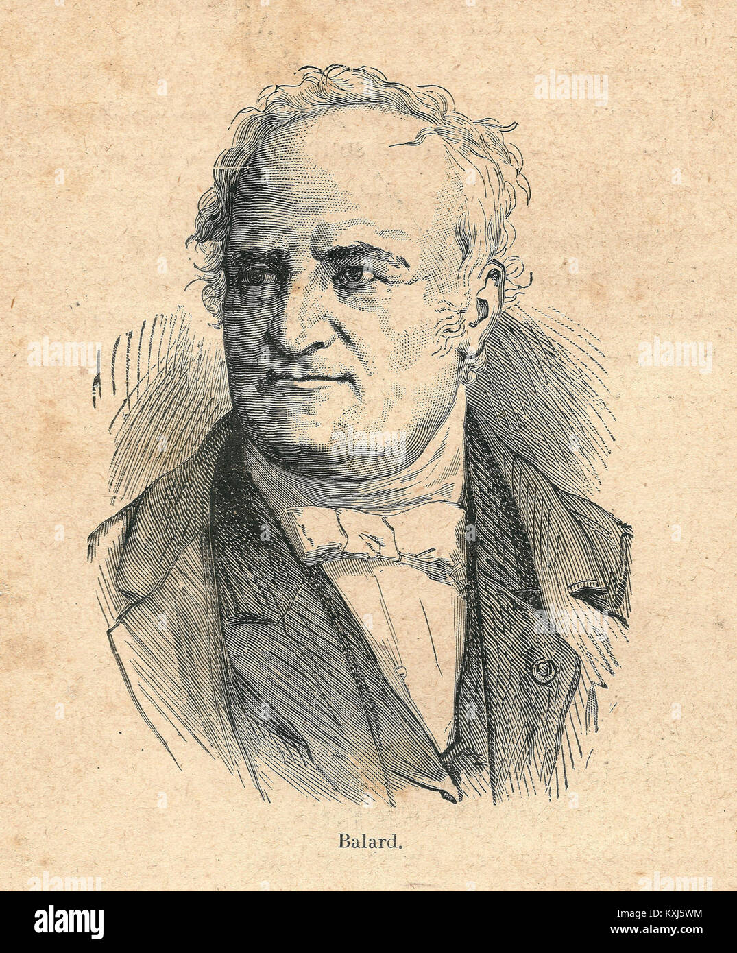 Portrait d'Antoine-Jérôme Balard, chimiste français surtout connu pour avoir découvert l'élément brome en 1826, contribuant au domaine de la chimie au XIXe siècle. Banque D'Images