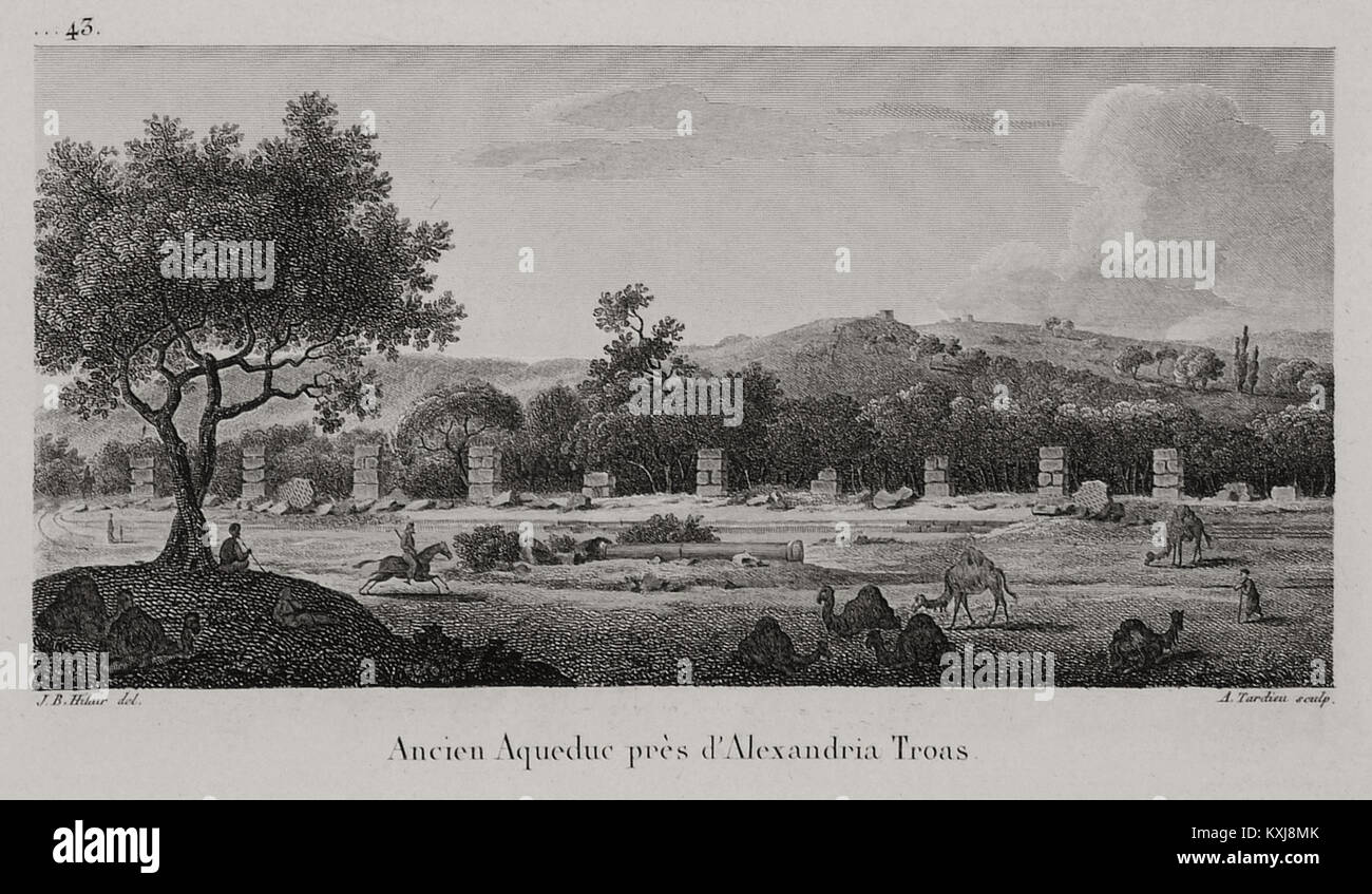 Ancien Aqueduc près d'Alexandria Troas - Choiseul-gouffier Gabriel Florent Auguste De - 1822 Banque D'Images