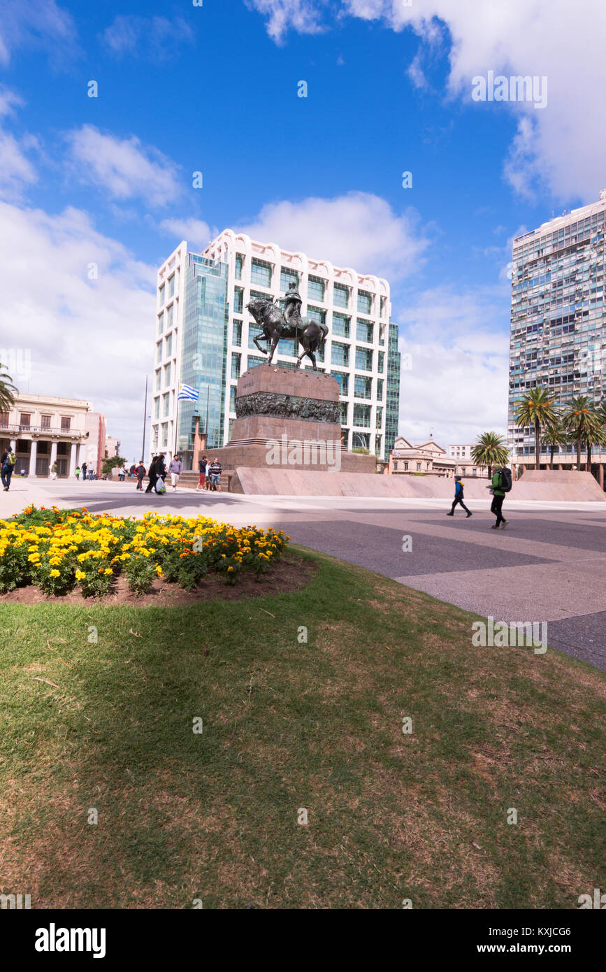 Montevideo, Uruguay, la Plaza Independencia Banque D'Images