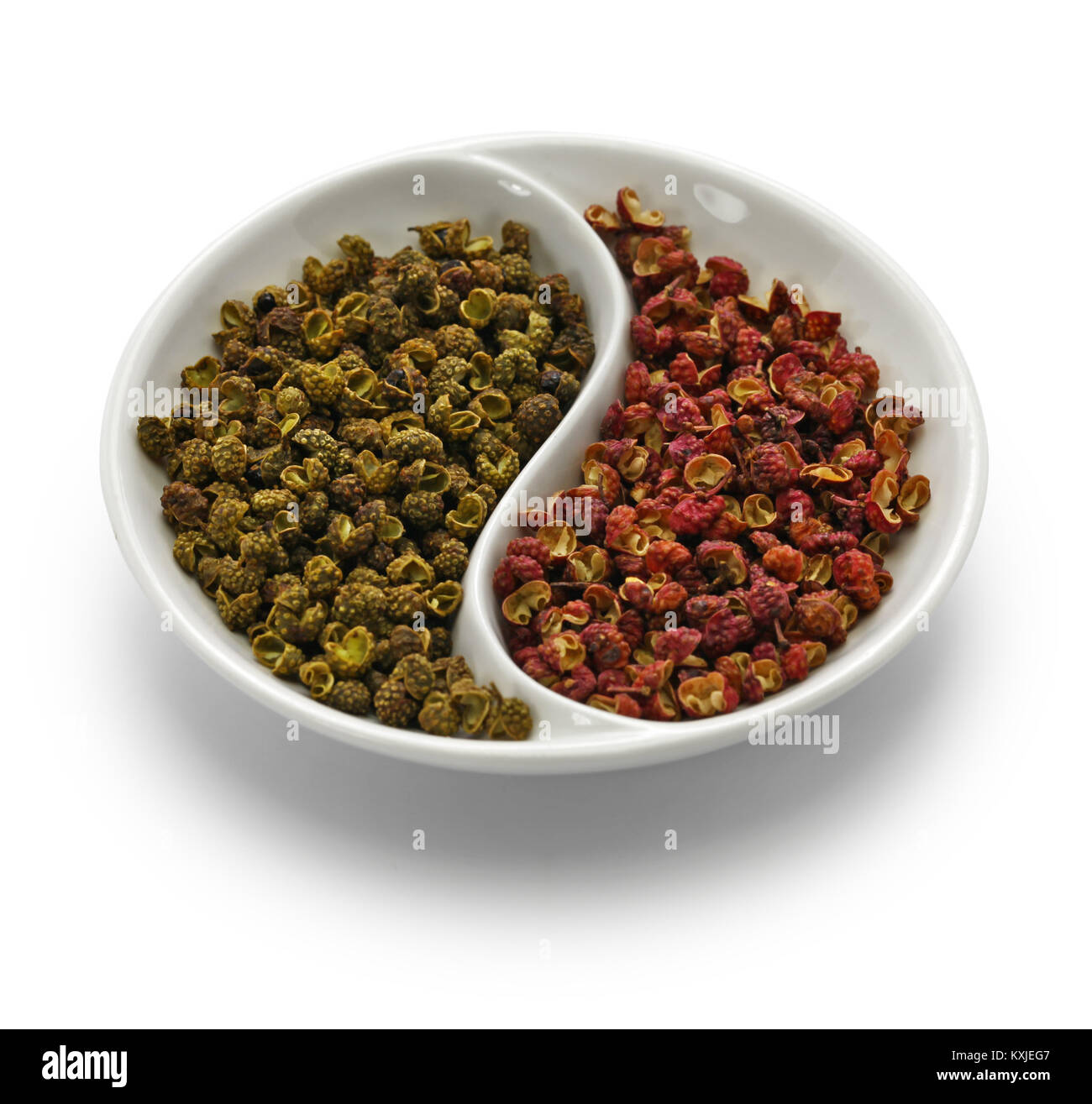 Poivre de Sichuan, vert et rouge Banque D'Images