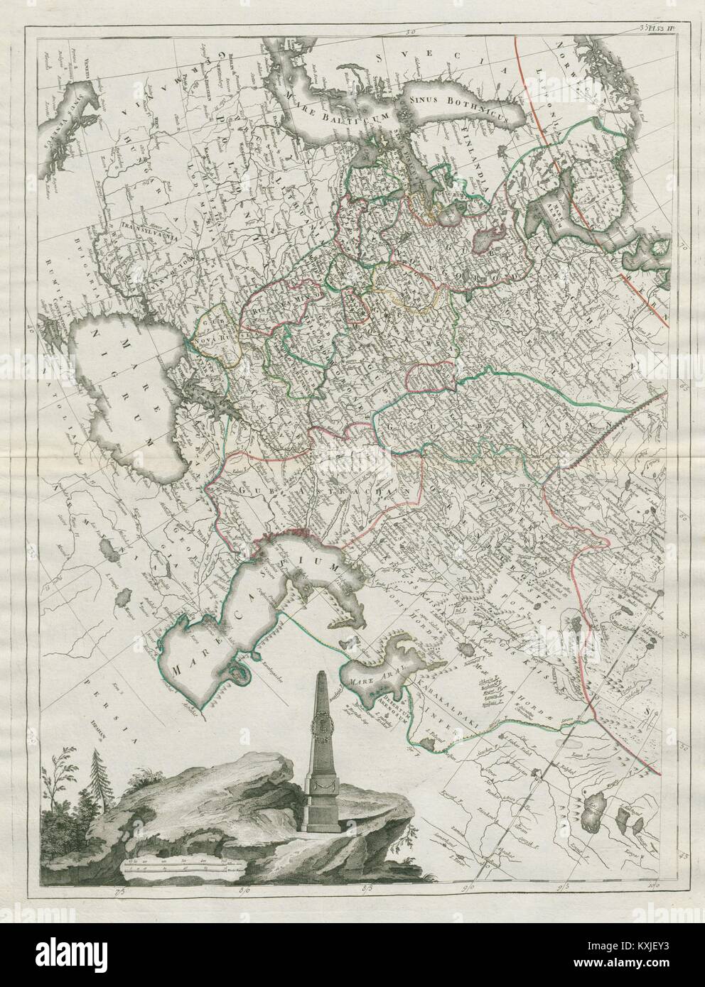 'Tabula Geographica… Imperii Russici' Extrême-Orient russe SANTINI/TRESKOT carte 1784 Banque D'Images