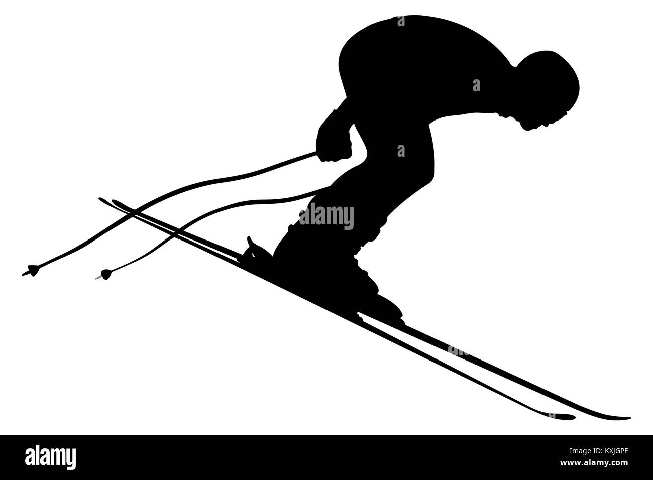 La skieuse de démarrage sportif en compétition ski alpin Banque D'Images